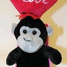 Black Guerrilla Monkey with Red Love Heart Plush Stuffed Animal 9 inches NEW