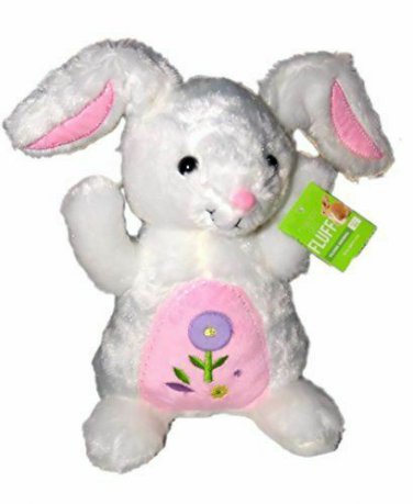 Fluffy White Bunny Rabbit Plush Stuffed Toy 10 Inches