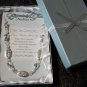 Peace, Hope, Serenity Charms & Beaded Necklace with Satin Lined Gift Box NEW