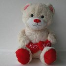 Hug Me Cream Color Plush Teddy Bear with Hearts Animal 18 inch NEW