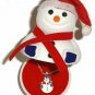 Snowman Pendant Necklace in Christmas Velour Gift Box Jewelry Holiday NEW