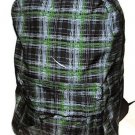 Green Gray Plaid School Backpack, Back Pack, Book Bag, Travel, Hiking, NEW Green Gray Plaid School Backpack, Back Pack, Book Bag, Travel, Hiking, NEW