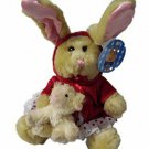 Small Bunny Rabbit in Red Cape Holding a Lamb Stuffed Animal Plush NEW 8 inch Small Bunny Rabbit in Red Cape Holding a Lamb Stuffed Animal Plush NEW 8 inch