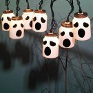 Halloween LED Plastic Jar Light Set, White Ghost 8 LED Lights Battery Op NEW Halloween LED Plastic Jar Light Set, White Ghost 8 LED Lights Battery Op NEW