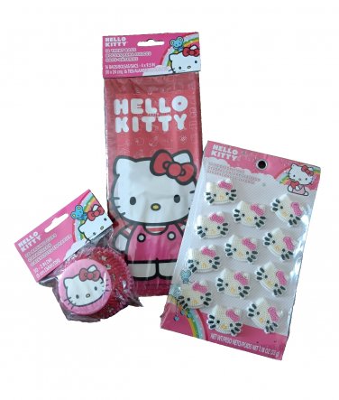 HELLO KITTY Theme Wilton Party Pack - Birthday Party - Cupcake Decoration Kit
