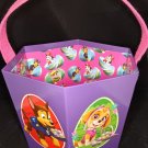 Paw Patrol Pink Easter Basket Bucket Heavy Cardstock Board 6 1/2" & 8" Dia. NEW
