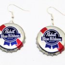 Pabst Blue Ribbon PBR Beer Real Bottle Caps Fashion Novelty Earrings Jewelry