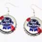 Pabst Blue Ribbon PBR Beer Real Bottle Caps Fashion Novelty Earrings Jewelry