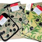 8 Pc Olive Print Tapestry Kitchen Set Potholder, Oven Mitt, Placemats Towels NEW