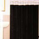 Embroidery Border Shower Curtain Silky Polyester Fabric 70x72" Choose Color NEW