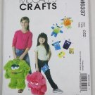 McCall's Patterns M6337 Monster Backpack, Cases, Toys, One Size Only NEW & UNCUT