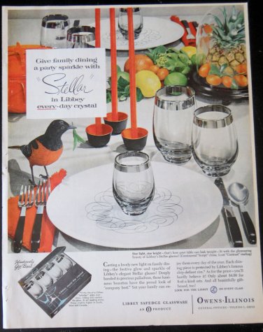 Vintage Libbey Crystal Glasses Ad October 1958 Better Homes & Gardens Magazine