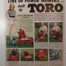 Vintage 2 Sided Toro & Pincor Lawn Mowers Ad APRIL 1951 BH&G Magazine