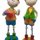 Colorful Children's Figurines, Playroom or Planter Garden Decor 2 pc - 6 in tall