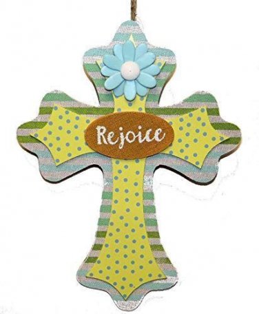 Rejoice Cross Easter Door Wall Wood Decoration Sign for Wall or Door NEW