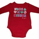 Hugs & Kisses Red Long Sleeve Baby Creeper Bodysuit NEW Choose Size