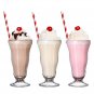 6 Set of Vintage Soda Fountain Glasses Tall 10 Oz Ice Cream Sundae Dessert Party