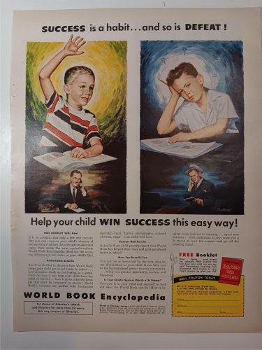 Vintage World Book Encyclopedia Ad APRIL 1951 BH&G Magazine