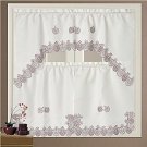 Kitchen Tier & Swag Curtain Set - Swag  + Tier Pair - Royal Rose NEW in PKG