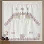 Kitchen Tier & Swag Curtain Set - Swag  + Tier Pair - Royal Rose NEW in PKG