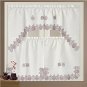 Kitchen Tier & Swag Curtain Set - Swag  + Tier Pair - Royal Rose NEW in PKG