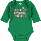 Infant Baby Christmas "Grandma's Favorite Present" Funny One Piece Creeper NEW
