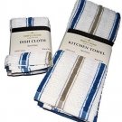 Stripe 6 Pc Kitchen Linens Set Towels & Dish Cloths 100% Cotton NEW Choose Color Stripe 6 Pc Kitchen Linens Set Towels & Dish Cloths 100% Cotton NEW Choose Color