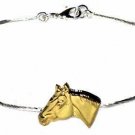Western Horse Head with Star on Cable Bracelet Goldtone - New - Rodeo, Cowgirl Western Horse Head with Star on Cable Bracelet Goldtone - New - Rodeo, Cowgirl