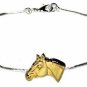 Western Horse Head with Star on Cable Bracelet Goldtone - New - Rodeo, Cowgirl