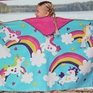 Summer Hooded Unicorn Rainbow Beach Towel 100% Cotton 30x50 inch NEW Summer Hooded Unicorn Rainbow Beach Towel 100% Cotton 30x50 inch NEW