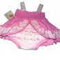 One Piece Baby Infant Summer Dress Ruffle Bloomer with Snaps Pink White 3M NEW