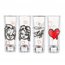 Chucky and Tiffany - Zak Designs 4Pk Mini Glass Shotglasses 4 in. tall New