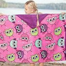 Summer Hooded Colorful Owls Beach Towel 100% Cotton 30 x 50 in NEW Summer Hooded Colorful Owls Beach Towel 100% Cotton 30 x 50 in NEW