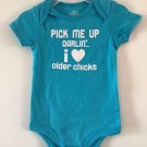 Infant Baby Teal "Pick Me Up Darlin" One Piece Creeper outfit NEW choose Size