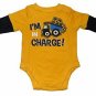 Yellow Dump Truck Construction Thermal Long Sleeve Baby Creeper Body Suit NEW