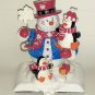 Snowman with Penguins Christmas Stocking Holder Heavy 6 inches high New
