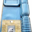 5 Pc Plastic Bath Accessories Set Shower Curtain, Rings, Tumbler, Soap Dish NEW