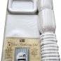 5 Pc Plastic Bath Accessories Set Shower Curtain, Rings, Tumbler, Soap Dish NEW