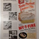 Vintage My-T-FINE Lemon Pie Filling 1/2 page Ad APRIL 1951 BH&G Magazine