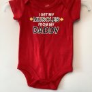 Infant Baby “I get muscles from daddy” One Piece Creeper outfit NEW 3-6 mos Infant Baby “I get muscles from daddy” One Piece Creeper outfit NEW 3-6 mos