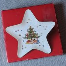 Nikko Happy Holidays Star Shaped Treat Dish 6" NIB Christmas, Ceramic
