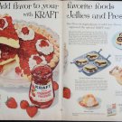 Vintage 2 Page Kraft Strawberry Preserves Ad October 1958 BH&G Magazine