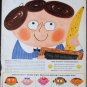 Vintage 2 Sided Eat a Banana & Kraft Cheese Ad October 1958 BH&G Magazine