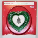 Heart Frame Grandfather Green Glitter Christmas Ornament NEW in box 3x3 inch