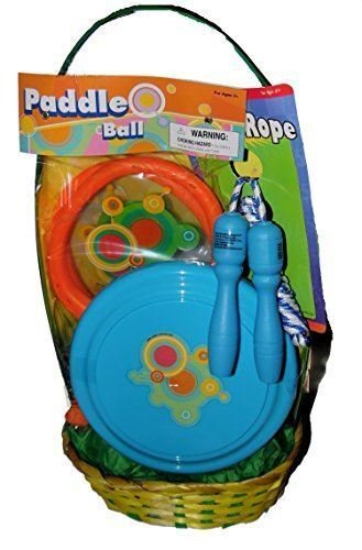 Summer Toys Easter Basket with Paddle Set, Jump rope and Flying Disk Toys NEW