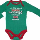 Infant Baby Christmas Funny "My Sister asked Santa" One Piece Creeper NEW Sz 24M Infant Baby Christmas Funny "My Sister asked Santa" One Piece Creeper NEW Sz 24M