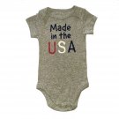 Infant Baby Gray "Made in the USA" One Piece Creeper Short Sleeve NEW
