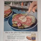 Vintage 2 Side Hellmanns Mayonnaise & Grapefruit Ad Aug 1958 BH&G Magazine