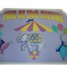 Fun At the Circus Vinyl Placemat Set of 4 - NEW - Party, Crafts, Reuseable