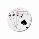 Casino Poker Design Round Rubber Coasters Neoprene Set of 4 NEW Casino Poker Design Round Rubber Coasters Neoprene Set of 4 NEW